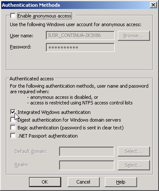 Enable integrated Windows authentication. Authentication method. Окно Basic auth. Basic authentication.